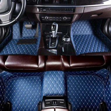 Blue Luxury Leather Diamond Car Mats Websites