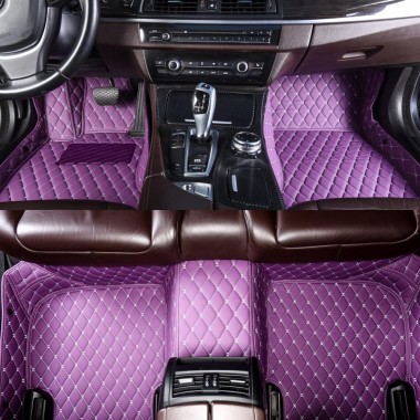 Purple Luxury Leather Diamond Car Mats Websites