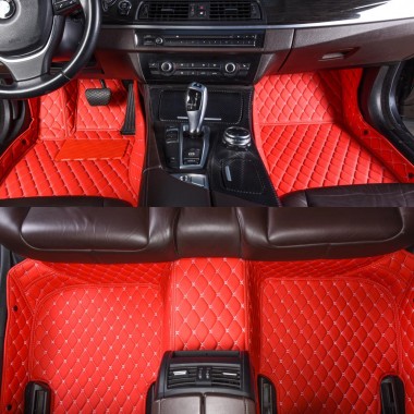 Red Luxury Leather Diamond Car Mats Websites