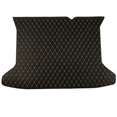 Black and Yellow Stitching Luxury Leather Diamond Trunk Base Mats Websites