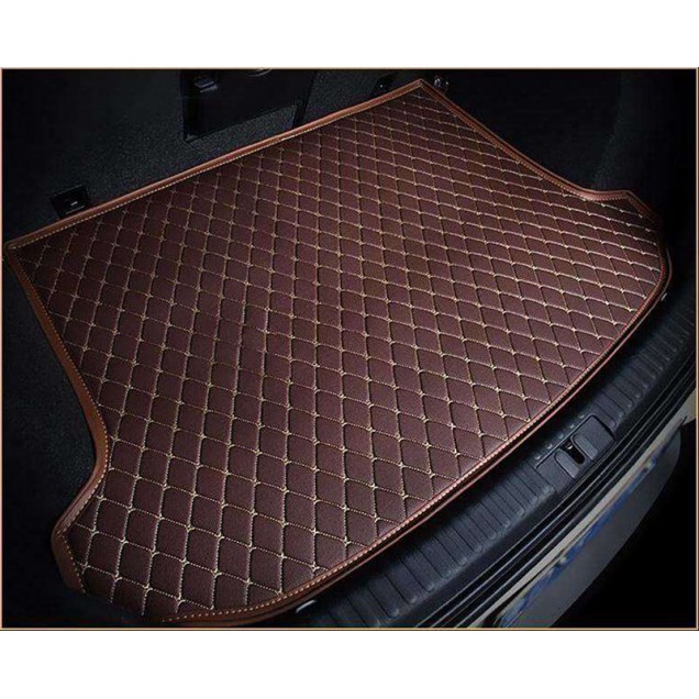 Dark Brown Luxury Leather Diamond Trunk Base Mats Websites