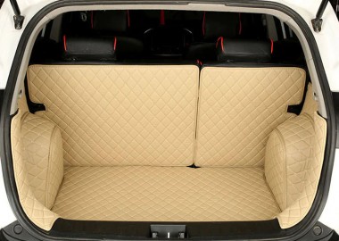 Beige Full Cover Luxury Leather Diamond Trunk Car Mats Websites