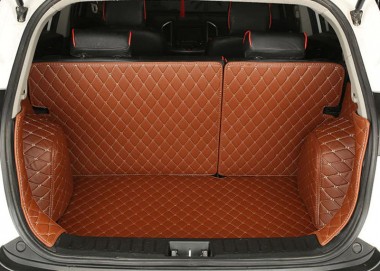 Brown Full Cover Luxury Leather Diamond Trunk Car Mats Websites