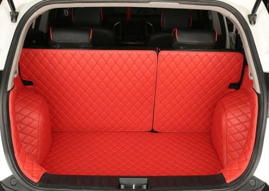 Red Full Cover Luxury Leather Diamond Trunk Car Mats Websites