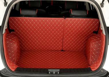 Wine Red Full Cover Luxury Leather Diamond Trunk Car Mats Websites