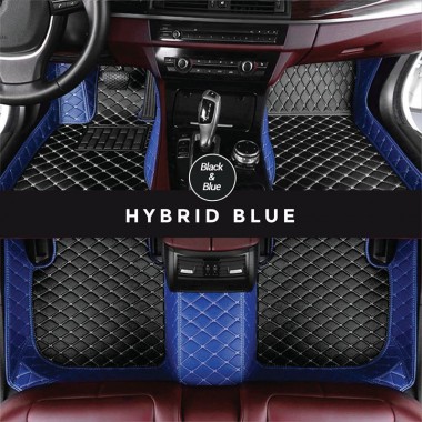 Black and Blue Hybrid Mode Premium Diamond Car Mats Websites