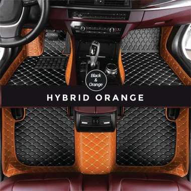 Black and Orange Hybrid Mode Premium Diamond Car Mats Websites