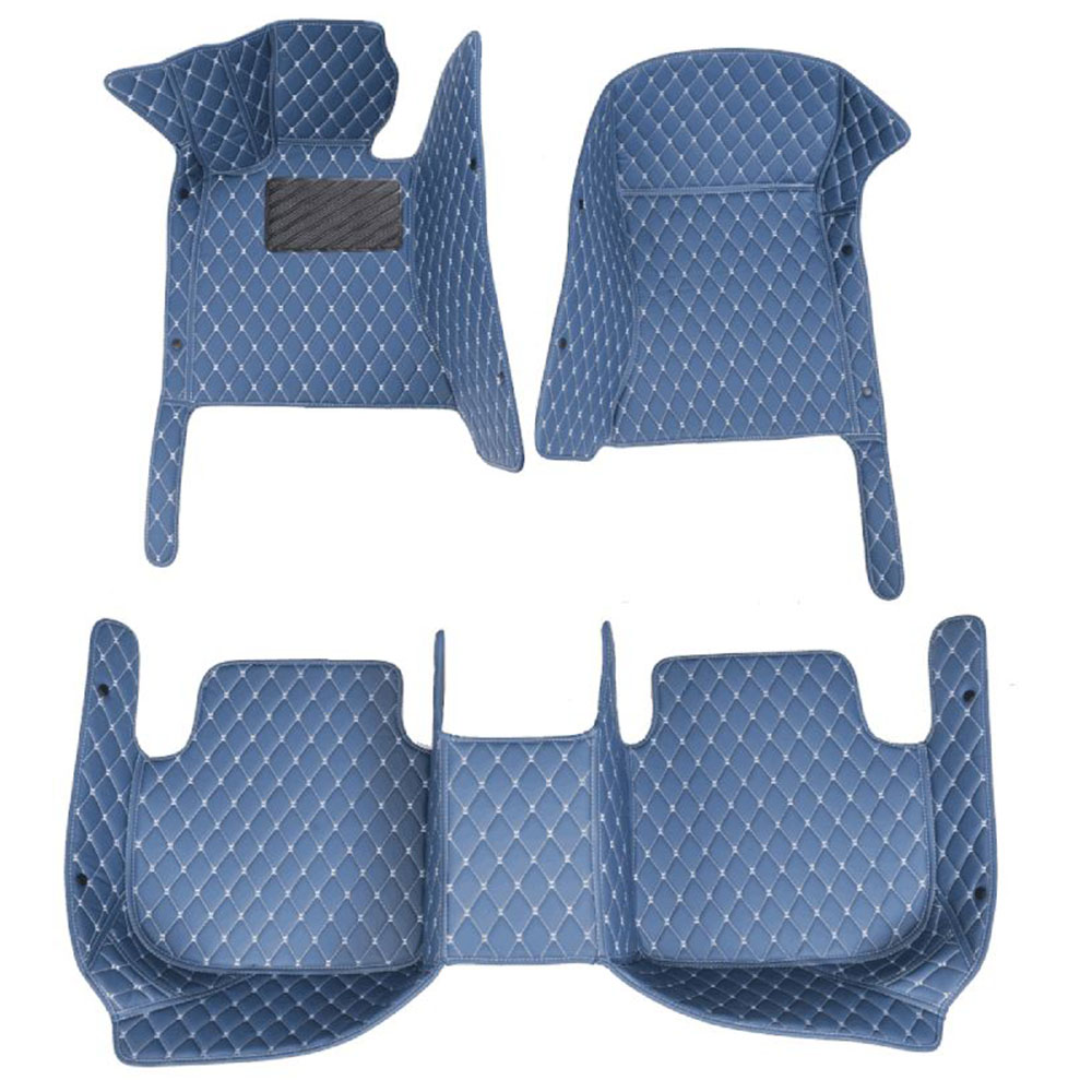 Blue Luxury Leather Diamond Car Mats for Renault Alaskan