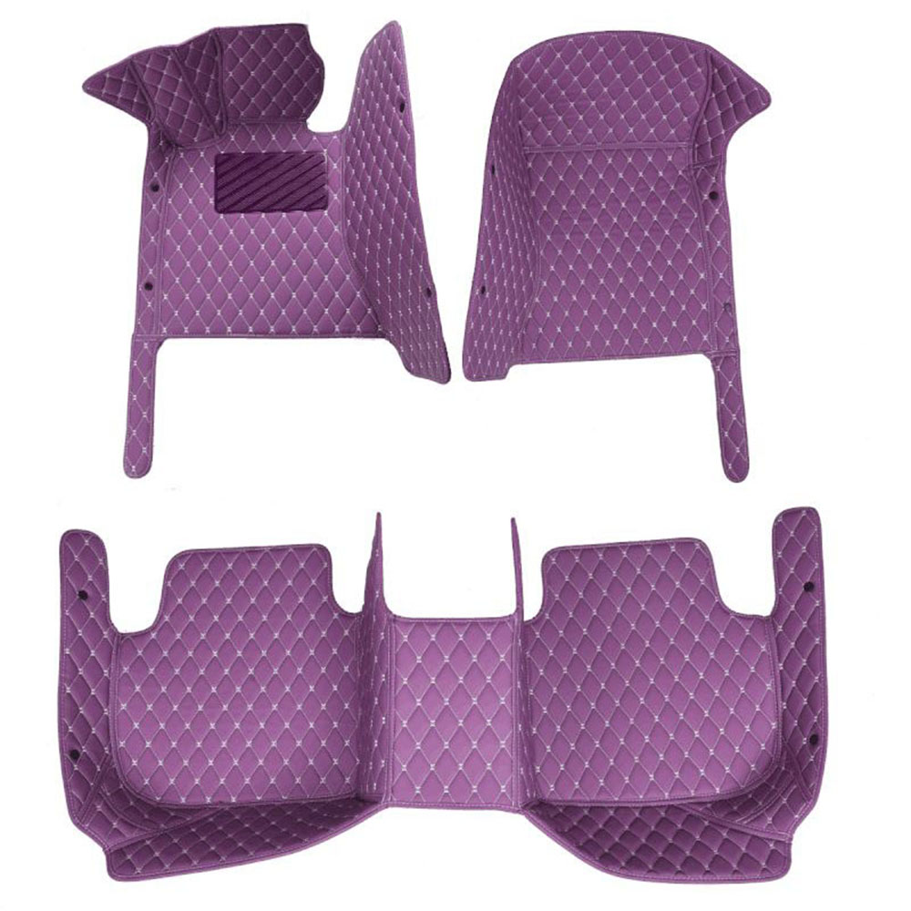 Purple Luxury Leather Diamond Car Mats for Renault Alaskan