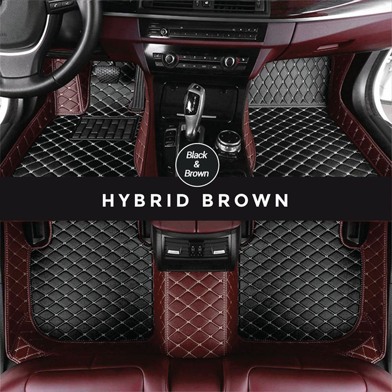 Black and Brown Hybrid Mode Premium Diamond Car Mats for Volvo C40